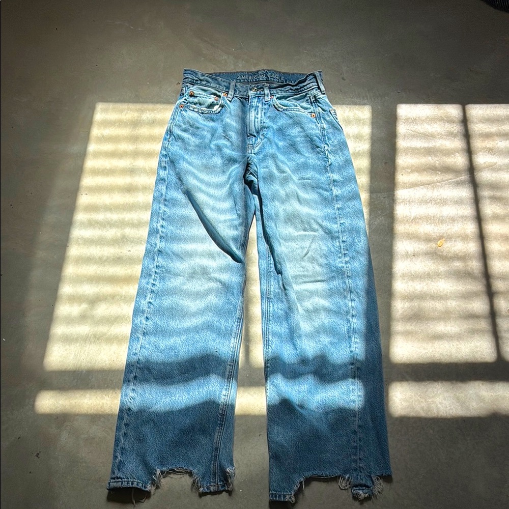 American Eagle Outfitters Blue Flare Wide Leg Jeans
